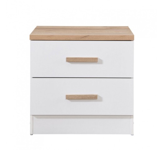 PRACTICO NIGHTSTAND 2DRAWERS NATURAL WHITE 50x40xH50cm