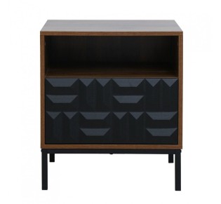 ZUMA NIGHTSTAND WALNUT BLACK 51,5x40xH58,5cm