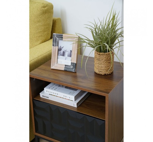 ZUMA NIGHTSTAND WALNUT BLACK 51,5x40xH58,5cm