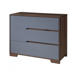 GROOVES PEDESTAL 3DRAWERS WALNUT GREY 100x45xH80cm