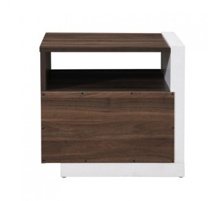 DOBLE NIGHTSTAND 1DOOR WALNUT WHITE 46x40xH43cm