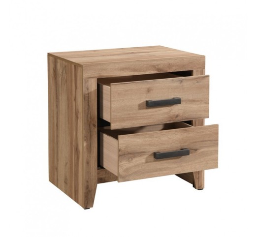 SOLID NIGHTSTAND 2DRAWERS NATURAL 58x41xH62cm