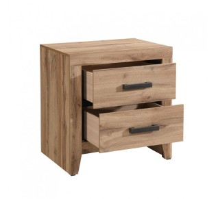SOLID NIGHTSTAND 2DRAWERS NATURAL 58x41xH62cm