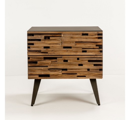 COAST NIGHTSTAND BLACK NATURAL 55x43xH55,5cm