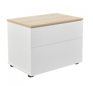 LUCIDO NIGHTSTAND 2DRAWERS WHITE OAK NATURAL 58x39xH44,5cm