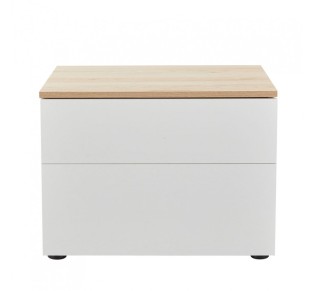 LUCIDO ΚΟΜΟΔΙΝΟ 2ΣΥΡΤΑΡΙΑ ΛΕΥΚΟ OAK ΦΥΣΙΚΟ 58x39xH44,5cm