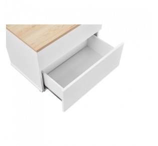 LUCIDO NIGHTSTAND 2DRAWERS WHITE OAK NATURAL 58x39xH44,5cm