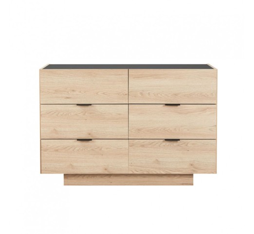 CUBIUS PEDESTAL 6DRAWERS NATURAL 120x45,4xH81cm