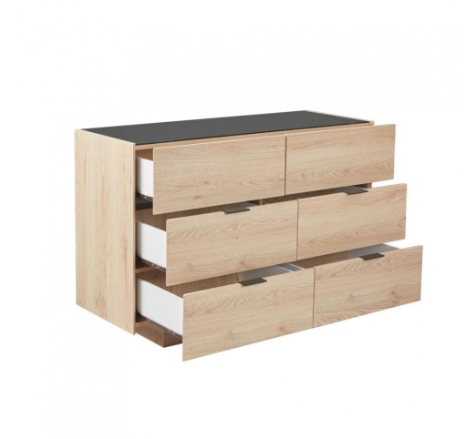 CUBIUS PEDESTAL 6DRAWERS NATURAL 120x45,4xH81cm