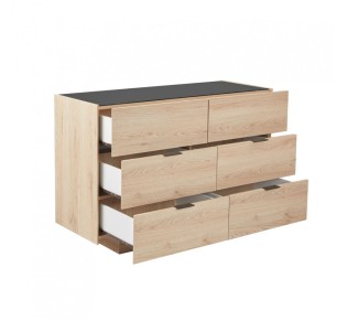 CUBIUS PEDESTAL 6DRAWERS NATURAL 120x45,4xH81cm