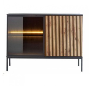 MYSTERY COMMODE 2DOORS NATURAL DARK BLACK 104x39xH83cm