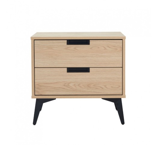 NEON NIGHTSTAND 2DRAWERS NATURAL 58x39xH55cm