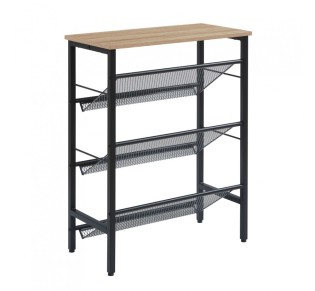 PLEXUS ΠΑΠΟΥΤΣΟΘΗΚΗ 3ΡΑΦΙΑ ΚΑΡΥΔΙ ΜΑΥΡΟ 60x30xH80cm