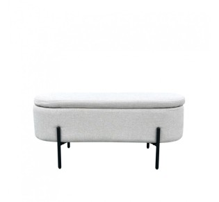 OVAL STOOL WITH STORAGE WHITE 95x36xH43cm