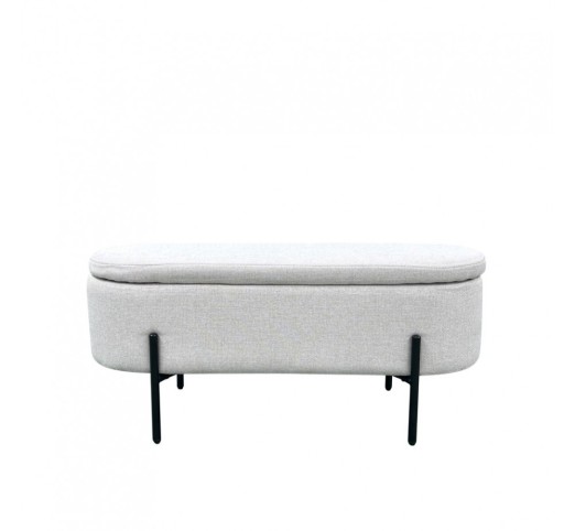 OVAL STOOL WITH STORAGE WHITE 95x36xH43cm