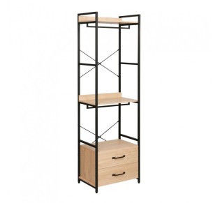 XENIA WARDROBE NATURAL BLACK 60x40xH200cm