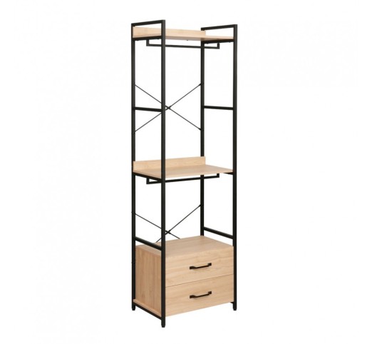 XENIA WARDROBE NATURAL BLACK 60x40xH200cm