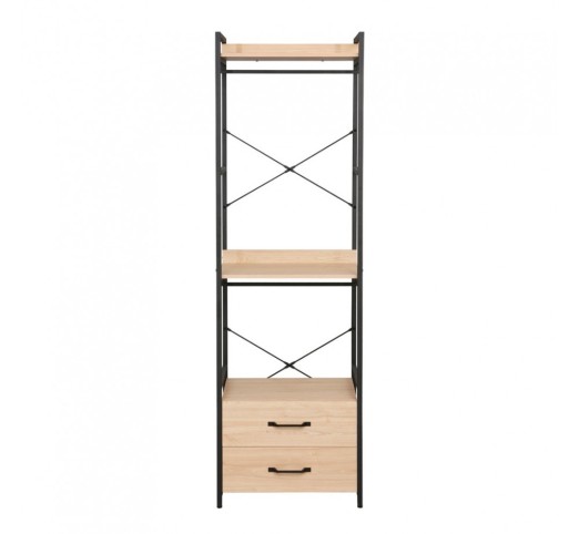 XENIA WARDROBE NATURAL BLACK 60x40xH200cm