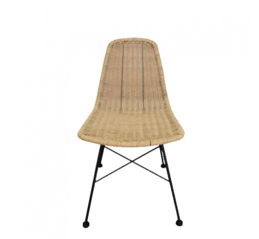 DENMARK CHAIR PE WOVEN NATURAL BLACK 44x57xH81cm
