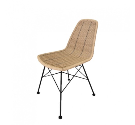 DENMARK CHAIR PE WOVEN NATURAL BLACK 44x57xH81cm