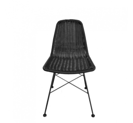 DENMARK CHAIR PE WOVEN BLACK BLACK 44x57xH81cm