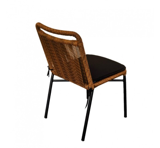 HANG CHAIR PE WOVEN NATURAL DARK BLACK 48x61xH83cm