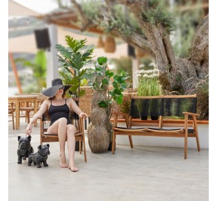CAVO SOFA 2SEAT BLACK NATURAL 120x72xH85cm