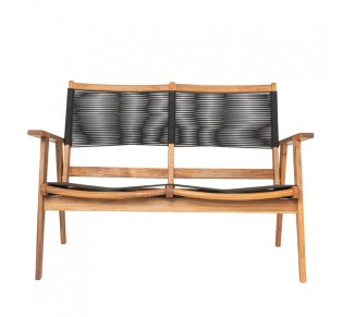 CAVO ΚΑΝΑΠΕΣ 2ΘΕΣΙΟΣ ΜΑΥΡΟ ΦΥΣΙΚΟ 120x72xH85cm