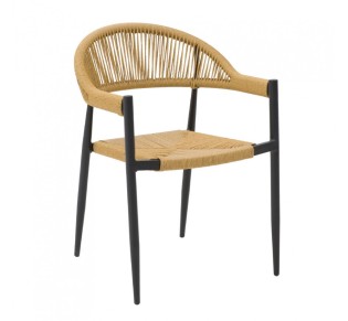 MEZZA LUNA CHAIR NATURAL BLACK 56x58xH76cm