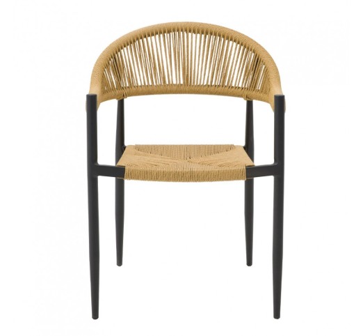 MEZZA LUNA CHAIR NATURAL BLACK 56x58xH76cm