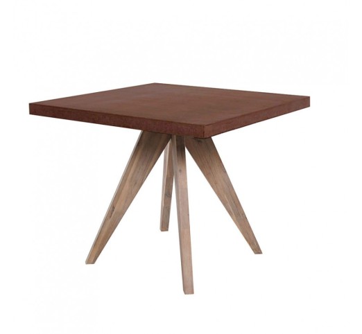 POMPEI TABLE RUST RED 90x90xH74,5cm