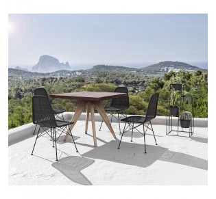 POMPEI ΤΡΑΠΕΖΙ RUST RED 90x90xH74,5cm 2