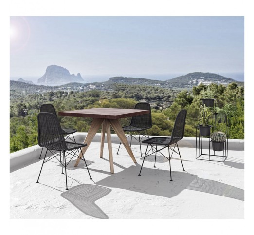 POMPEI ΤΡΑΠΕΖΙ RUST RED 90x90xH74,5cm