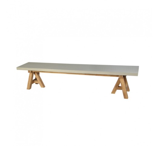 ERESOS BENCH LIMESTONE CEMENT LIGHT NATURAL 200x40xH45cm VN