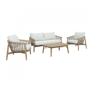 CORDA LOUNGE SET 1+2+1 NATURAL WHITE