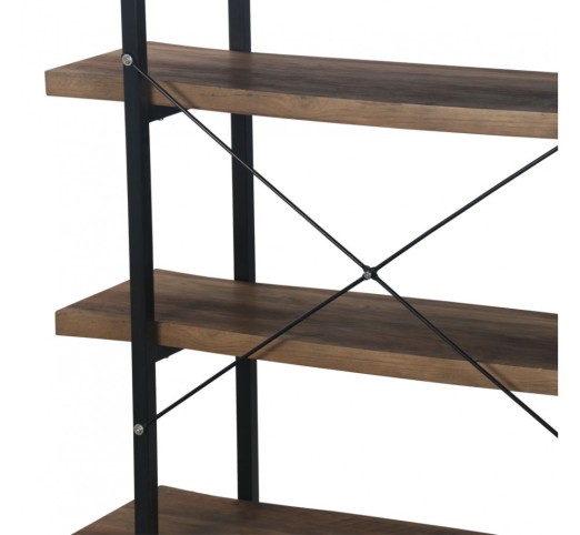 BRICK-URBAN BOOKCASE CHIPBOARD WITH MELAMINE CARTA WALNUT METAL BLACK 105x32xH140cm E1 PRC