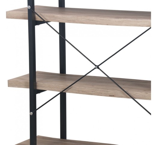 BRICK-URBAN BOOKCASE CHIPBOARD WITH MELAMINE CARTA NATURAL METAL BLACK 105x32xH140cm