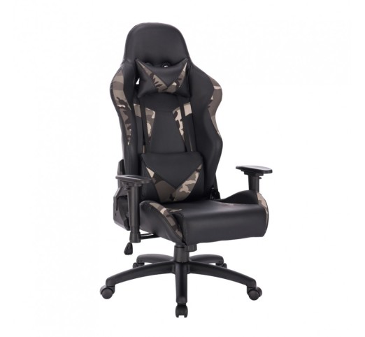 AVENGER ARMCHAIR DESK FABRIC KHAKI BLACK 69x70xH129,5cm