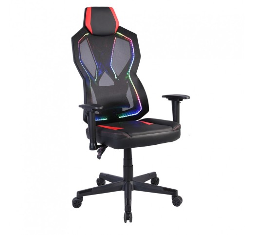 STORM ΠΟΛΥΘΡΟΝΑ GAMING ΓΡΑΦΕΙΟΥ ΜΑΥΡΟ ΚΟΚΚΙΝΟ 50x73xH135cm