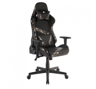 DYSKORD ΠΟΛΥΘΡΟΝΑ GAMING ΓΡΑΦΕΙΟΥ ΜΑΥΡΟ ΜΕ PATTERN 50x74xH137cm