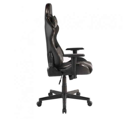 DYSKORD GAMING ARMCHAIR DESK FABRIC BLACK WITH PATTERN NYLON METAL 50x74xH137cm