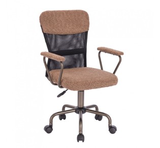 BELL CHAIR OFFICE BROWN LIGHT GUNMETAL 54x52xH92cm