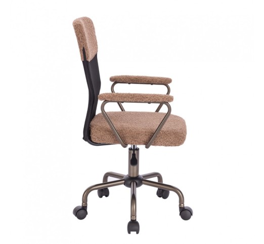 BELL CHAIR OFFICE BROWN LIGHT GUNMETAL 54x52xH92cm