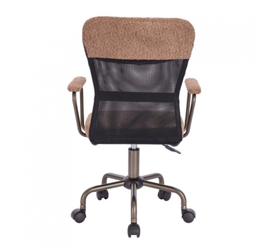 BELL CHAIR OFFICE BROWN LIGHT GUNMETAL 54x52xH92cm