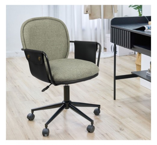 POST CHAIR OFFICE OLIVE GREEN BLACK 55x59xH93cm