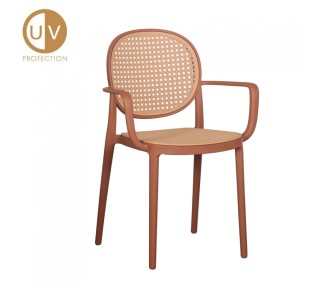 RATTI ARMCHAIR TERRACOTTA NATURAL 57x51xH84cm