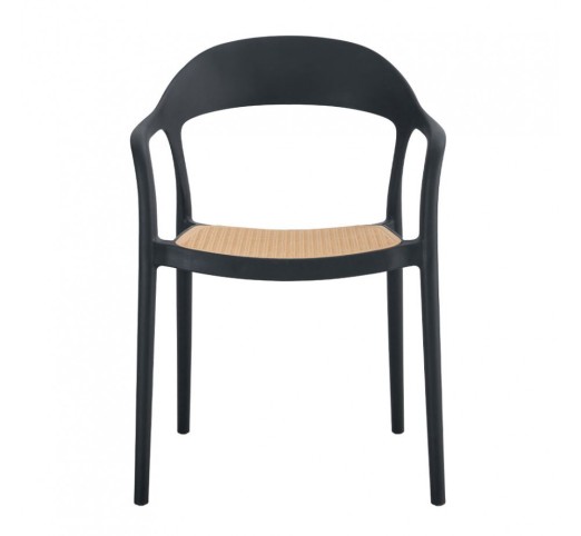 BISTROT ΠΟΛΥΘΡΟΝΑ ΜΑΥΡΟ ΦΥΣΙΚΟ 57x53xH81,5cm
