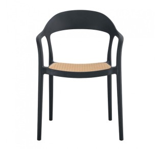 BISTROT ΠΟΛΥΘΡΟΝΑ ΜΑΥΡΟ ΦΥΣΙΚΟ 57x53xH81,5cm
