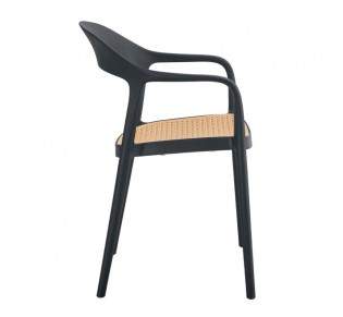 BISTROT ΠΟΛΥΘΡΟΝΑ ΜΑΥΡΟ ΦΥΣΙΚΟ 57x53xH81,5cm