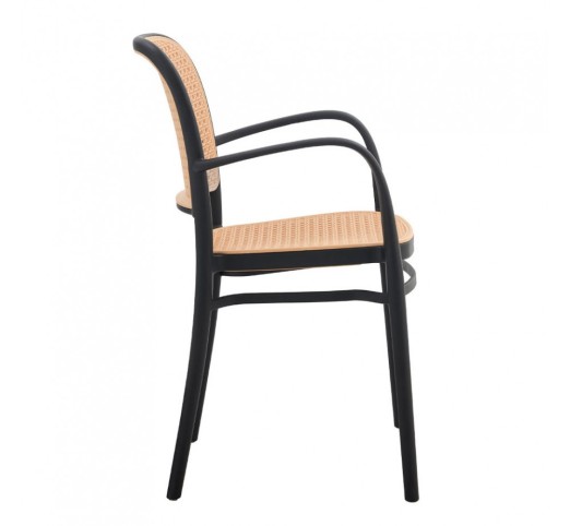 VIENNA ARMCHAIR BLACK NATURAL 55x53xH85,5cm